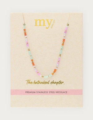 My Jewellery Necklace beads blue orange MJ13749