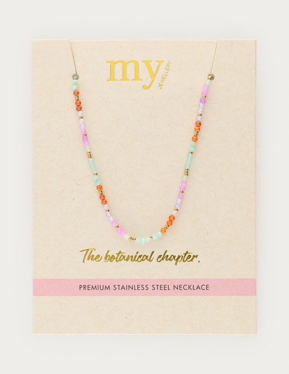 My Jewellery Necklace beads blue orange MJ13749