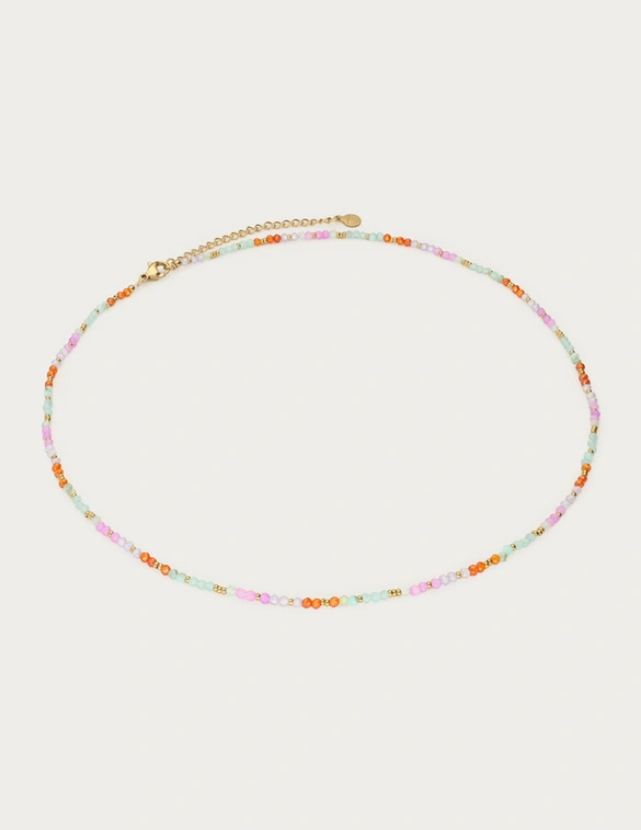 My Jewellery Necklace beads blue orange MJ13749