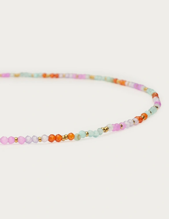My Jewellery Necklace beads blue orange MJ13749