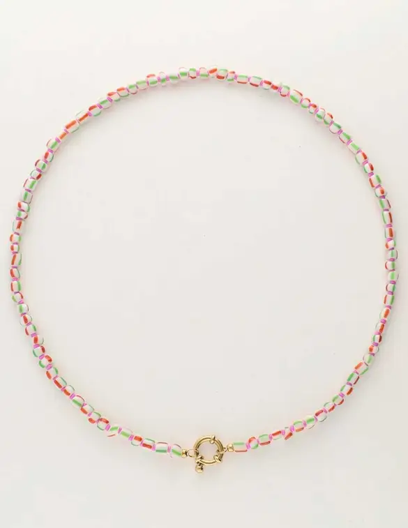 My Jewellery Necklace beads green with lock MJ10728