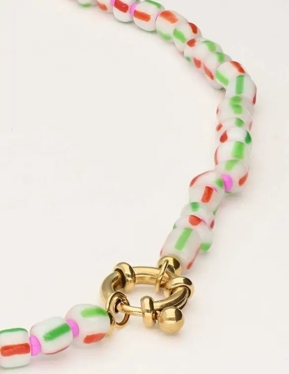 My Jewellery Necklace beads green with lock MJ10728