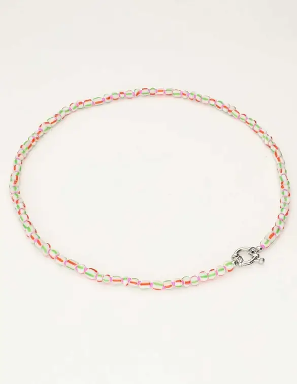 My Jewellery Necklace beads green with lock MJ10728