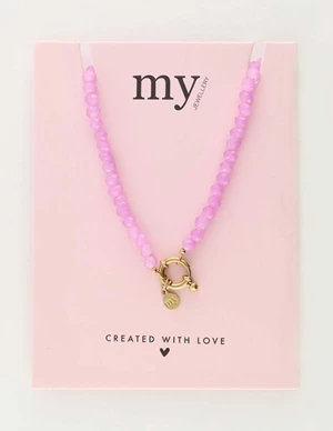 My Jewellery Necklace beads lock purple MJ10080