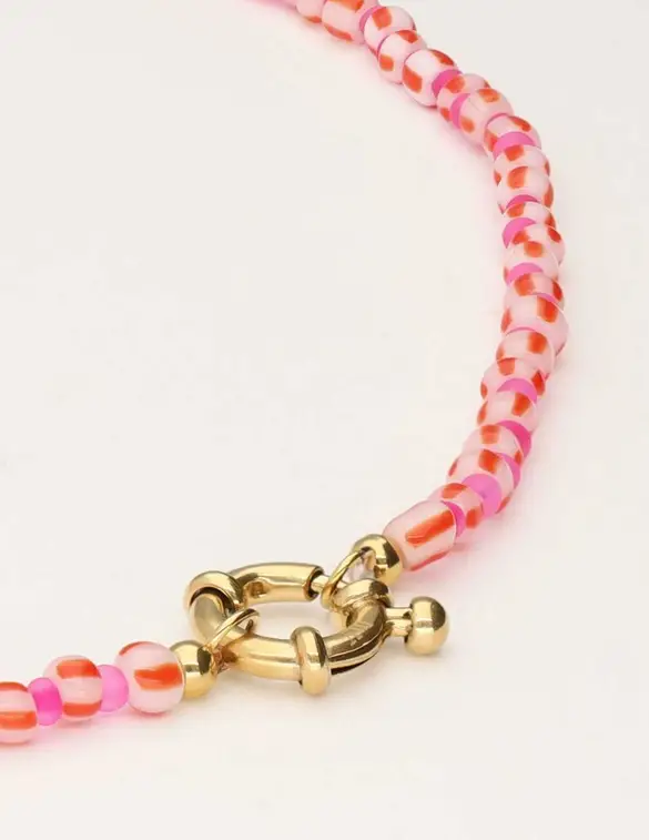 My Jewellery Necklace beads red with lock MJ10729