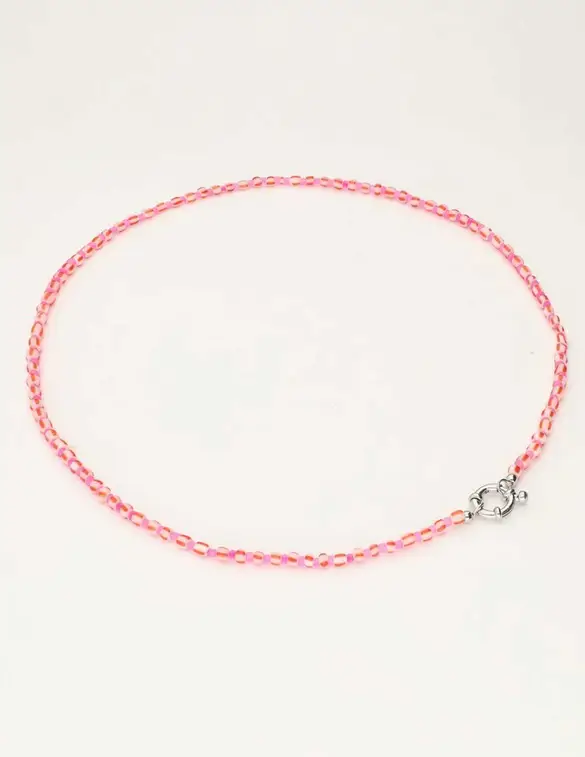 My Jewellery Necklace beads red with lock MJ10729