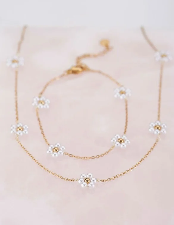 My Jewellery Necklace blooming pearl flower MJ06985