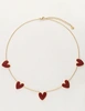 My Jewellery Necklace burgundy hearts MJ12613