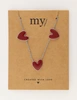My Jewellery Necklace burgundy hearts MJ12613