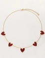 My Jewellery Necklace burgundy hearts MJ12613