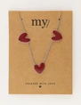 My Jewellery Necklace burgundy hearts MJ12613