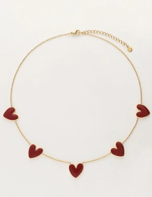 My Jewellery Necklace burgundy hearts MJ12613