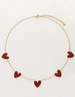 My Jewellery Necklace burgundy hearts MJ12613