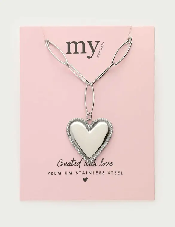 My Jewellery Necklace chain heart pearls MJ13060