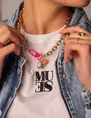 My Jewellery Necklace chain with charms and pink MJ08350