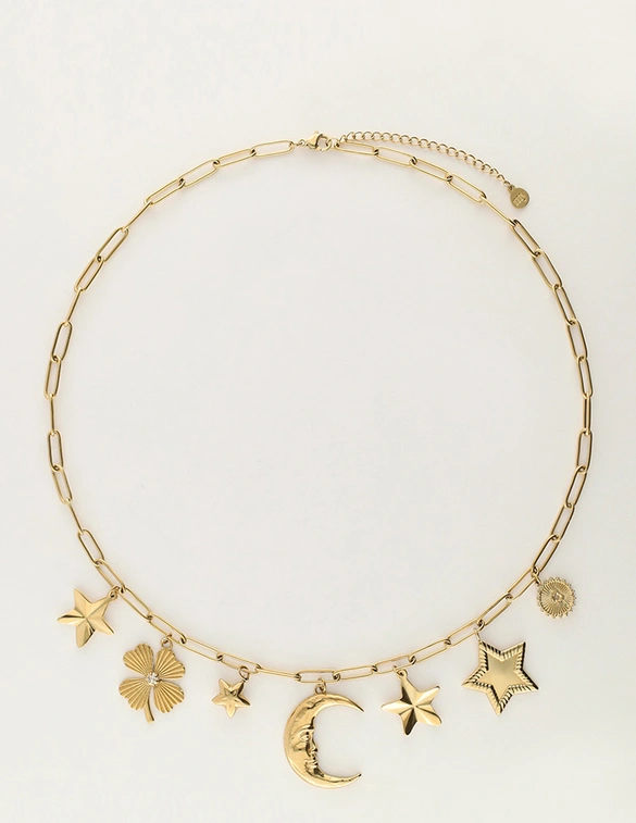 My Jewellery Necklace charm moon clover star MJ11985
