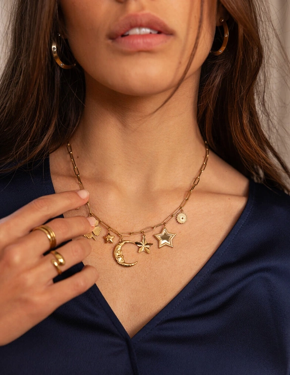 My Jewellery Necklace charm moon clover star MJ11985