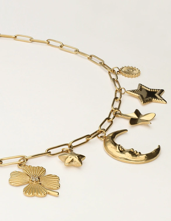 My Jewellery Necklace charm moon clover star MJ11985