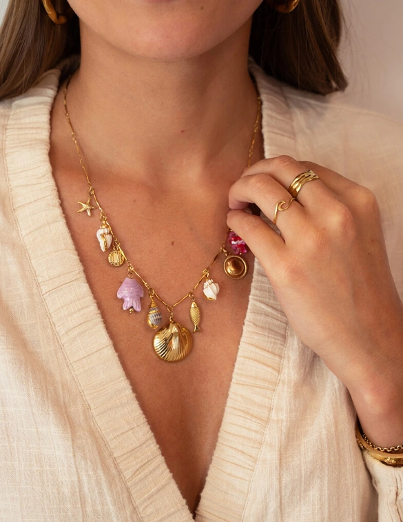 My Jewellery Necklace charms fish & shell MJ13025