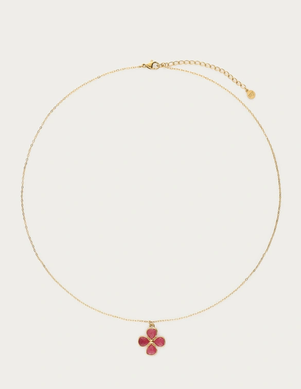 My Jewellery Necklace clover pink agate MJ13748