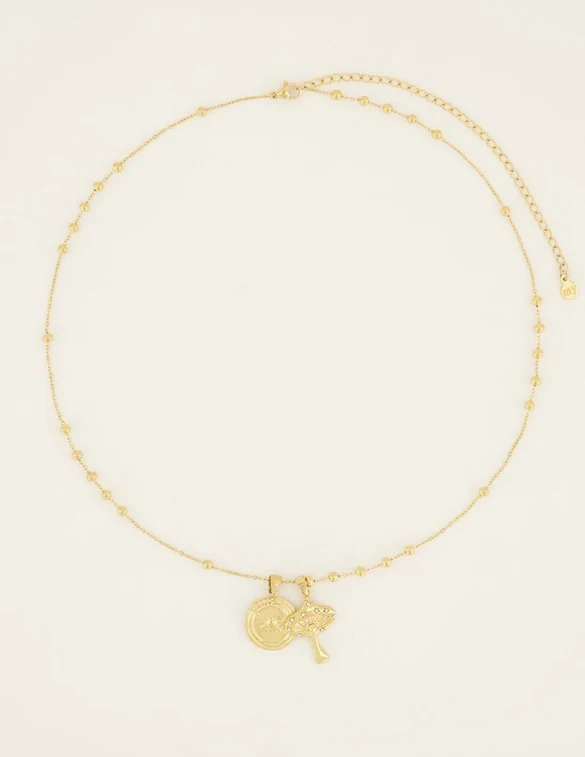 My Jewellery Necklace coin and mushroom MJ07631
