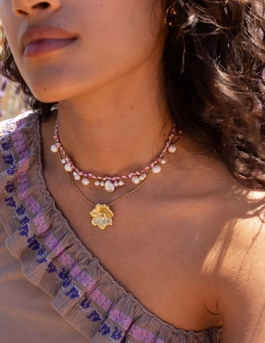 My Jewellery Necklace cord irregular pearls MJ10171