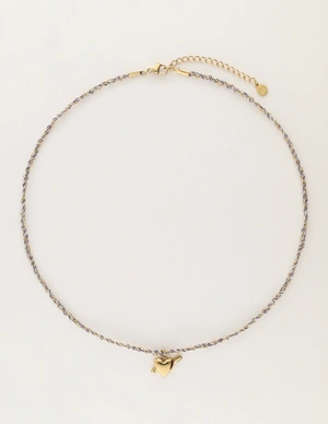 My Jewellery Necklace cord lilac heart arrow MJ12205