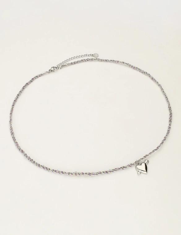 My Jewellery Necklace cord lilac heart arrow MJ12205