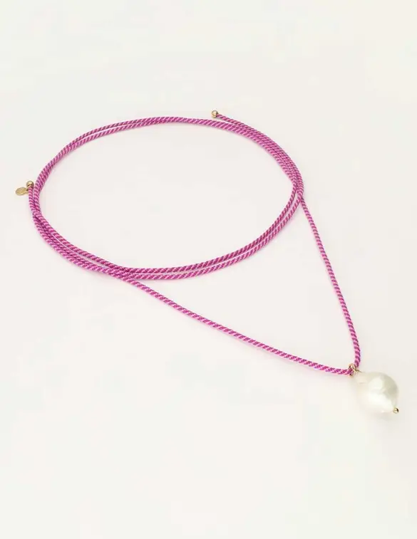 My Jewellery Necklace cord pearl purple MJ10271
