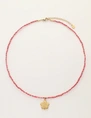 My Jewellery Necklace cord pink flower MJ12204