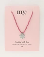 My Jewellery Necklace cord pink flower MJ12204