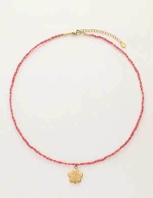 My Jewellery Necklace cord pink flower MJ12204