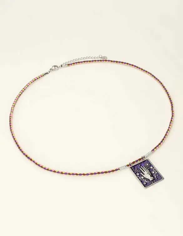 My Jewellery Necklace cord purple charm MJ09428