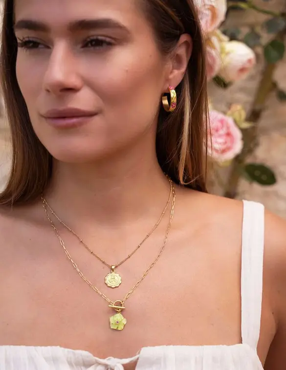My Jewellery Necklace flower lime MJ08638