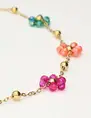 My Jewellery Necklace flowers green pink MJ10055