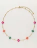 My Jewellery Necklace flowers green pink MJ10055