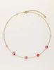 My Jewellery Necklace flowers pink red MJ12203