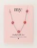 My Jewellery Necklace flowers pink red MJ12203