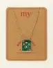 My Jewellery Necklace green square charm MJ09421