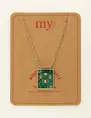 My Jewellery Necklace green square charm MJ09421