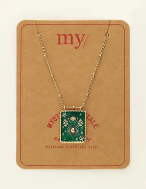 My Jewellery Necklace green square charm MJ09421