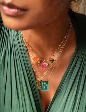 My Jewellery Necklace green square charm MJ09421