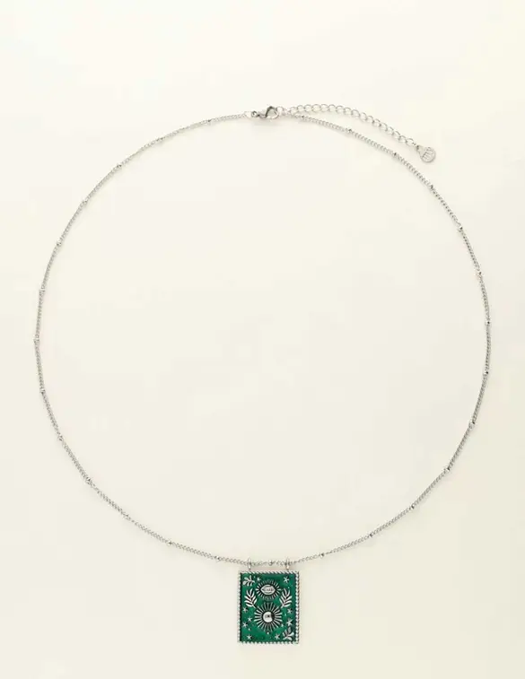 My Jewellery Necklace green square charm MJ09421