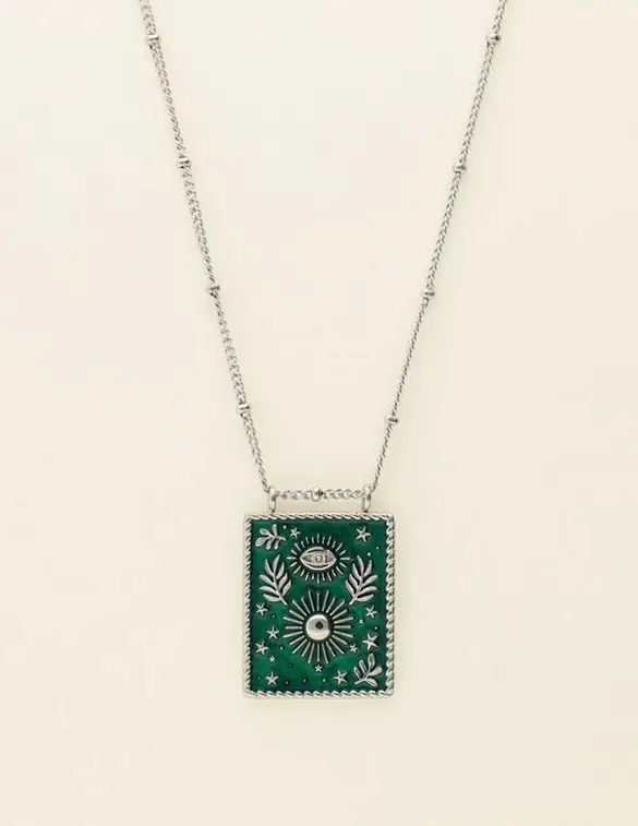 My Jewellery Necklace green square charm MJ09421