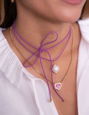 My Jewellery Necklace heart charm purple MJ10372