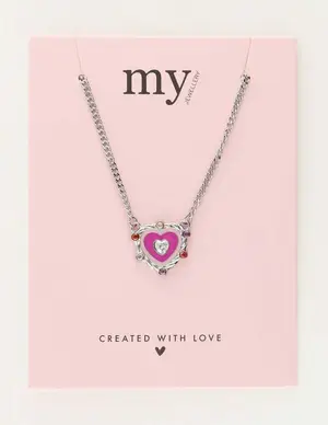 My Jewellery Necklace heart charm purple MJ10372