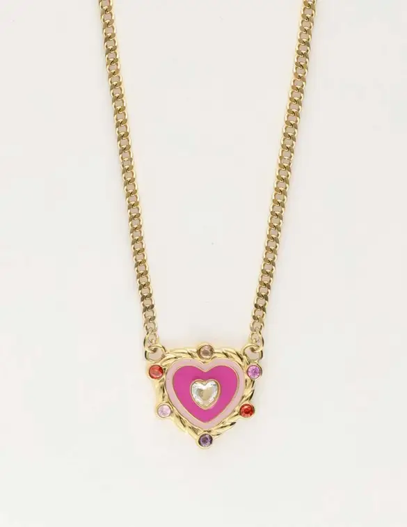 My Jewellery Necklace heart charm purple MJ10372