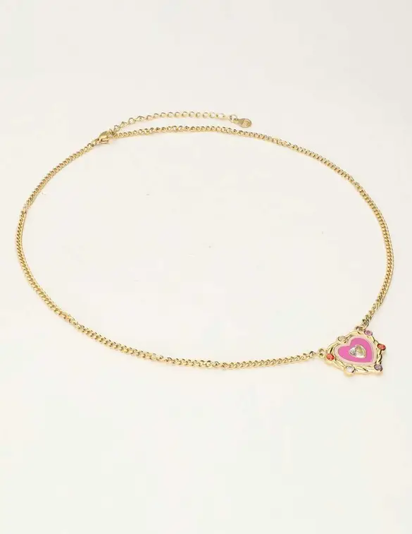 My Jewellery Necklace heart charm purple MJ10372