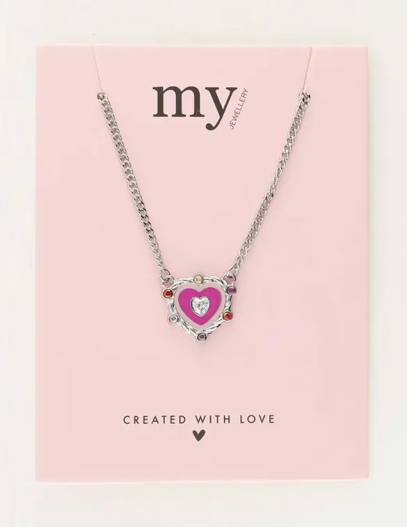 My Jewellery Necklace heart charm purple MJ10372