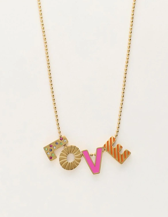 My Jewellery Necklace letters love pink MJ10189